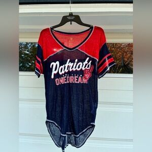 NFL New England Patriots Juniors Collection Red Tee Sheer